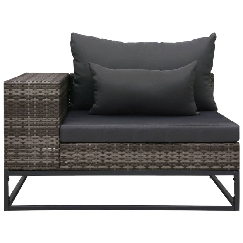 2 Piece Garden Sofa Set with Cushions Poly Rattan Grey