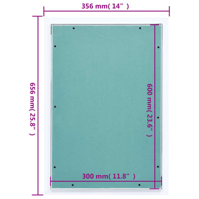 Access Panel with Aluminium Frame and Plasterboard 300x600 mm