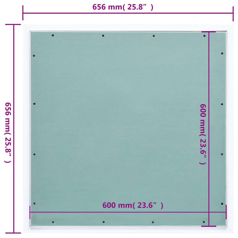 Access Panel with Aluminium Frame and Plasterboard 600x600 mm