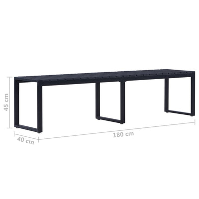 Garden Bench 180 cm PS Board Black