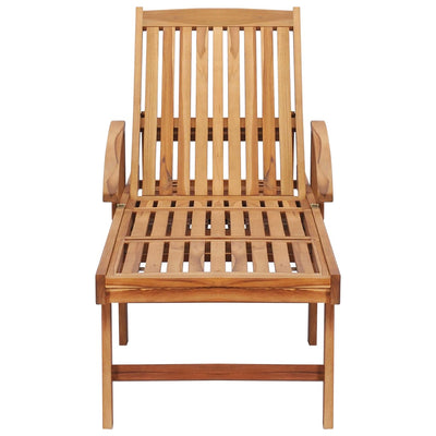 Sun Loungers 2 pcs with Table Solid Teak Wood