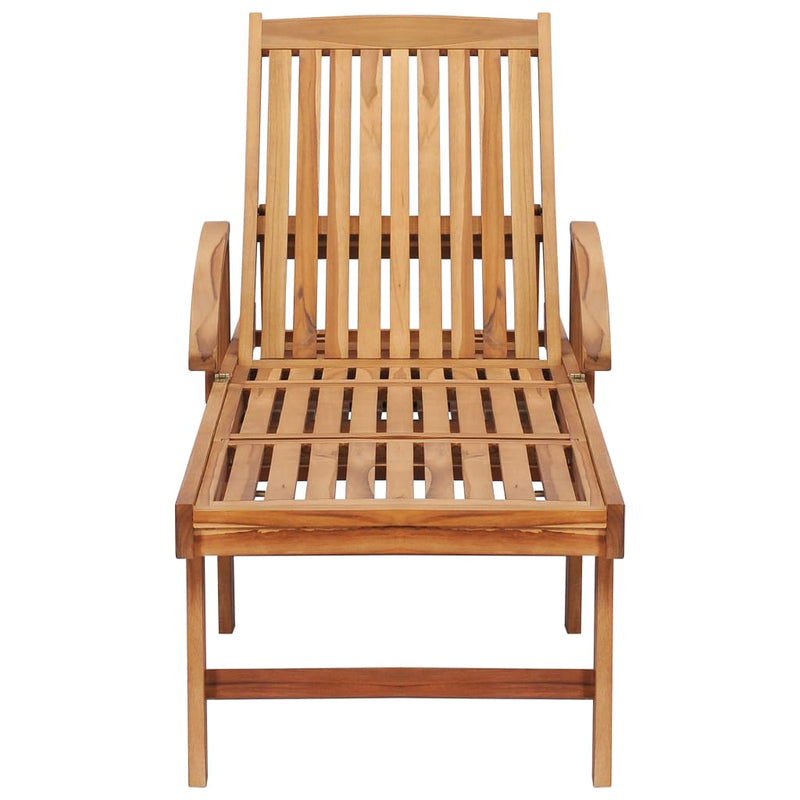 Sun Loungers 2 pcs with Table Solid Teak Wood