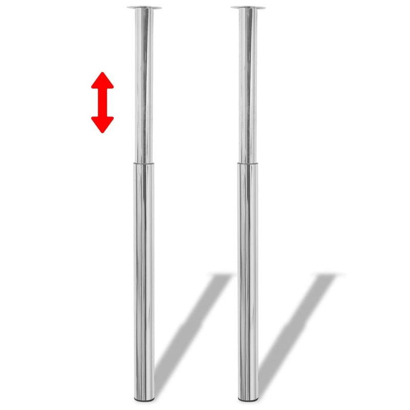 Telescopic Table Legs 4 pcs Chrome 710 mm-1100 mm