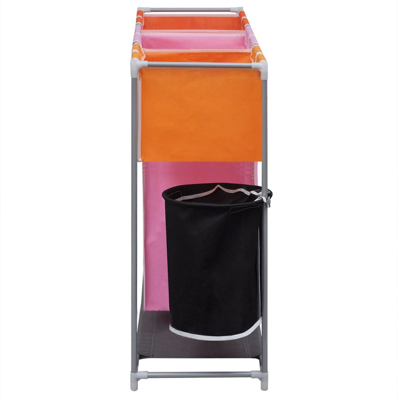 3-Section Laundry Sorter Hampers 2 pcs with a Washing Bin