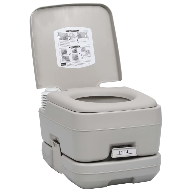 Portable Camping Toilet Grey 10+10 L