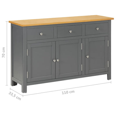 Sideboard 110x33.5x70 cm Solid Oak Wood