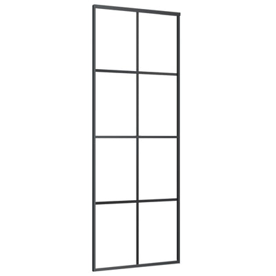 Sliding Door Aluminium and ESG Glass 76x205 cm Black