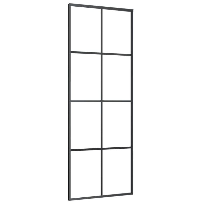 Sliding Door Aluminium and ESG Glass 76x205 cm Black