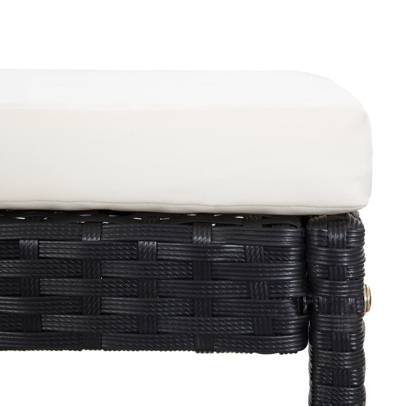 9 Piece Outdoor Bar Set Poly Rattan and Acacia Wood Black