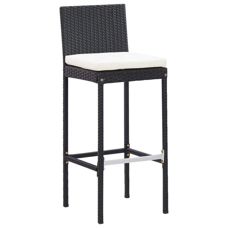 9 Piece Outdoor Bar Set Poly Rattan and Acacia Wood Black