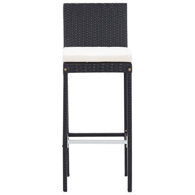 9 Piece Outdoor Bar Set Poly Rattan and Acacia Wood Black