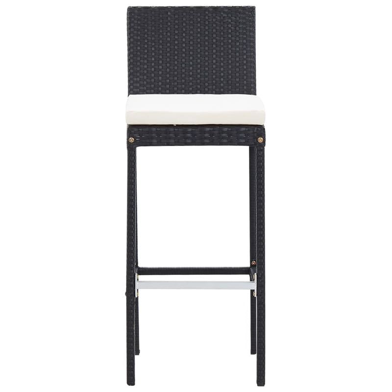9 Piece Outdoor Bar Set Poly Rattan and Acacia Wood Black