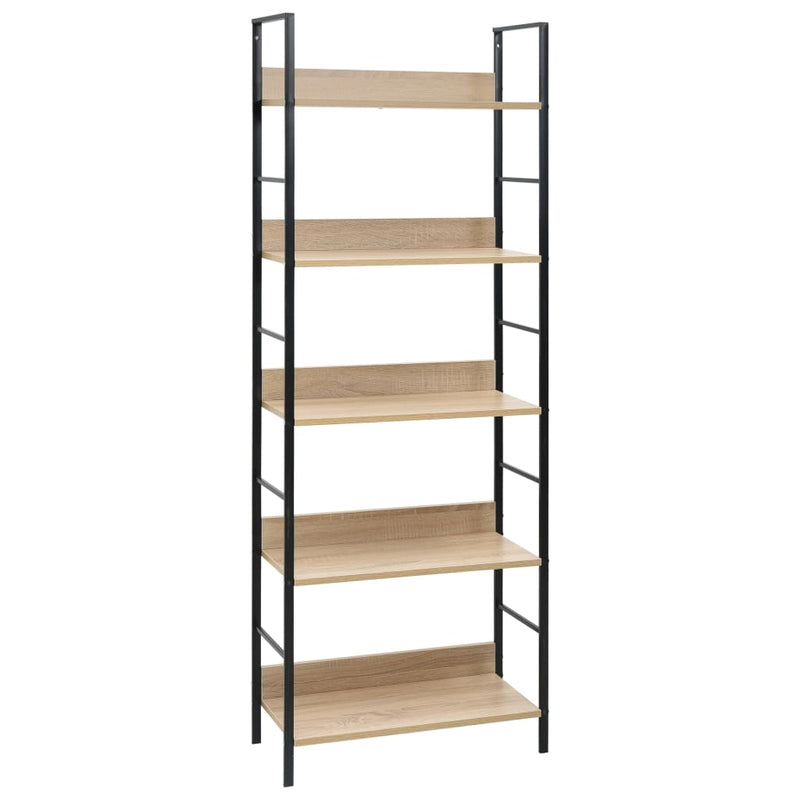 5-Layer Book Shelf Oak 60x27.6x158.5 cm Engineered Wood