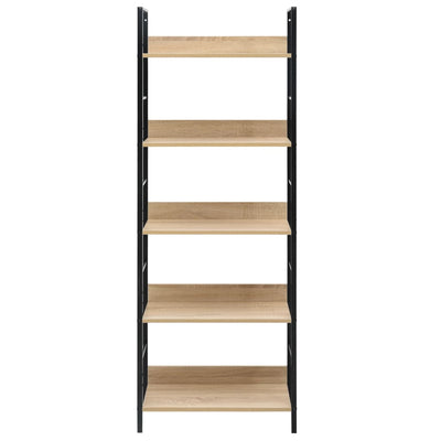 5-Layer Book Shelf Oak 60x27.6x158.5 cm Engineered Wood