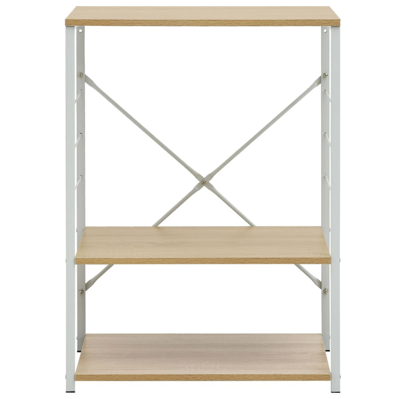 Microwave Cabinet White and Oak 60x39.6x79.5 cm Engineered Wood