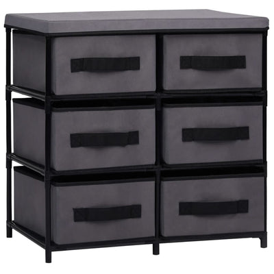 Storage Cabinet with 6 Drawers 55x29x55 cm Grey Steel