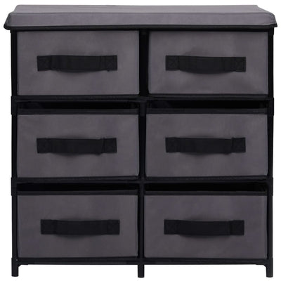 Storage Cabinet with 6 Drawers 55x29x55 cm Grey Steel