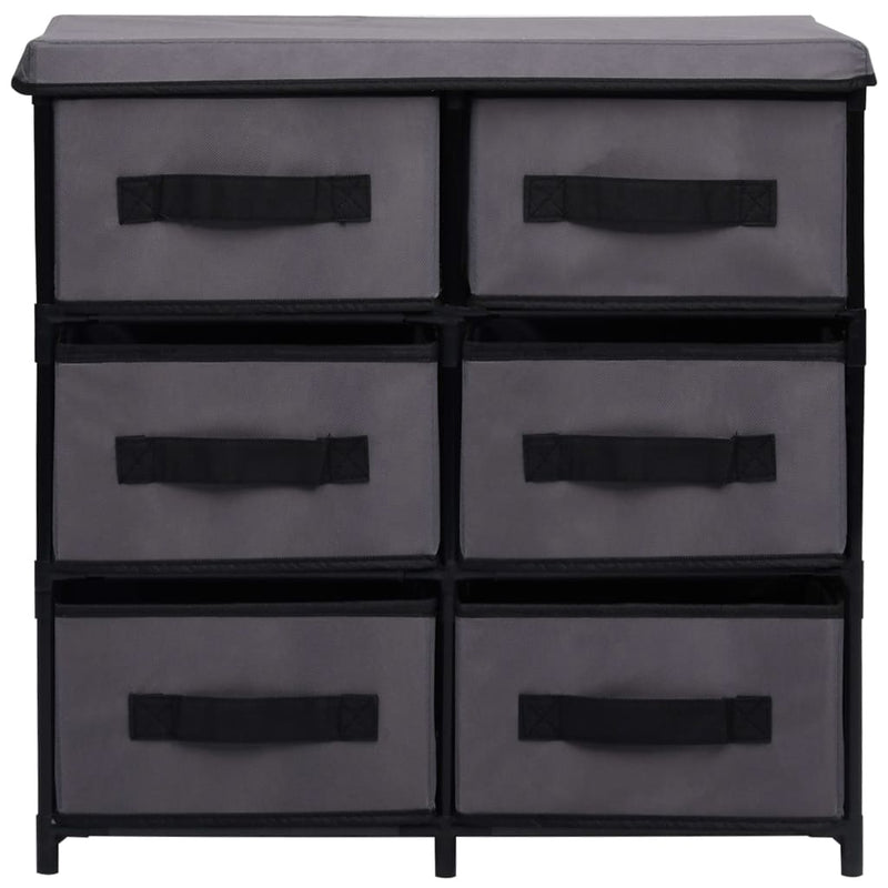 Storage Cabinet with 6 Drawers 55x29x55 cm Grey Steel