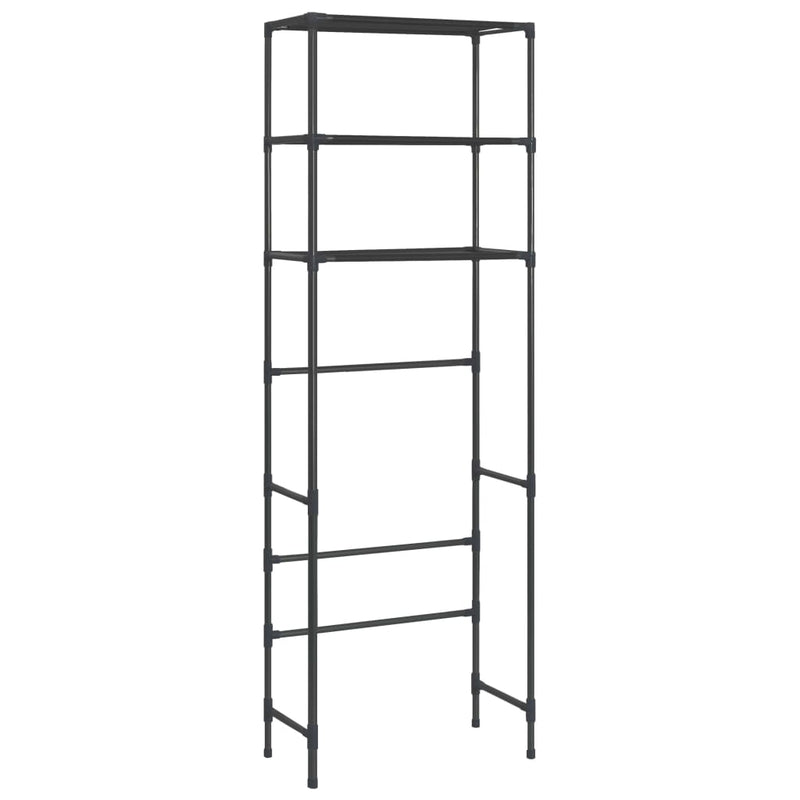 3-Tier Storage Rack over Toilet Black 53x28x169 cm