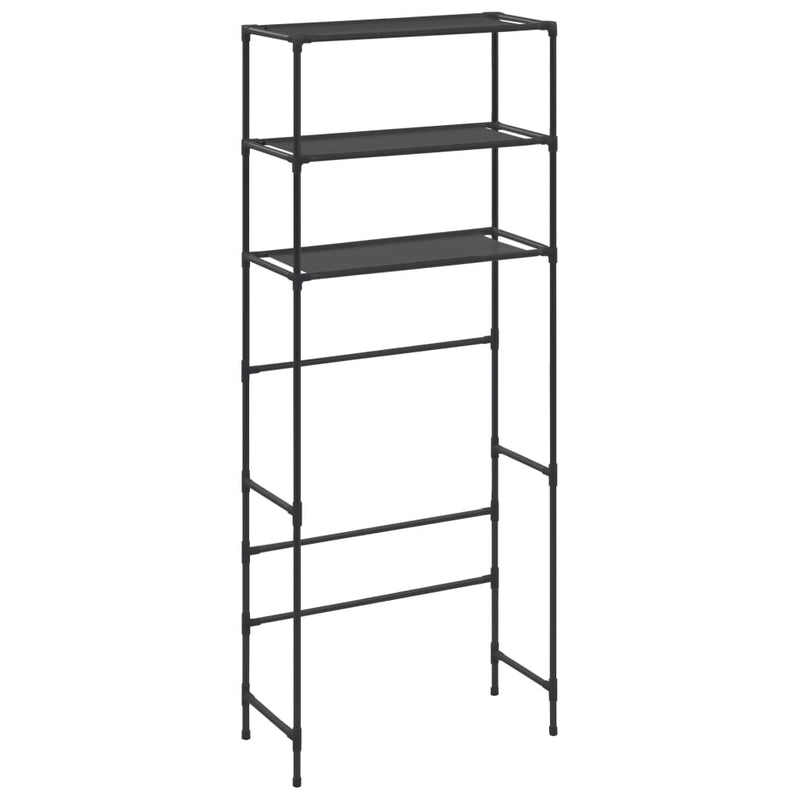 3-Tier Storage Rack over Laundry Machine Black 69x28x169 cm