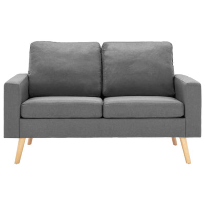 2-Seater Sofa Light Grey Fabric