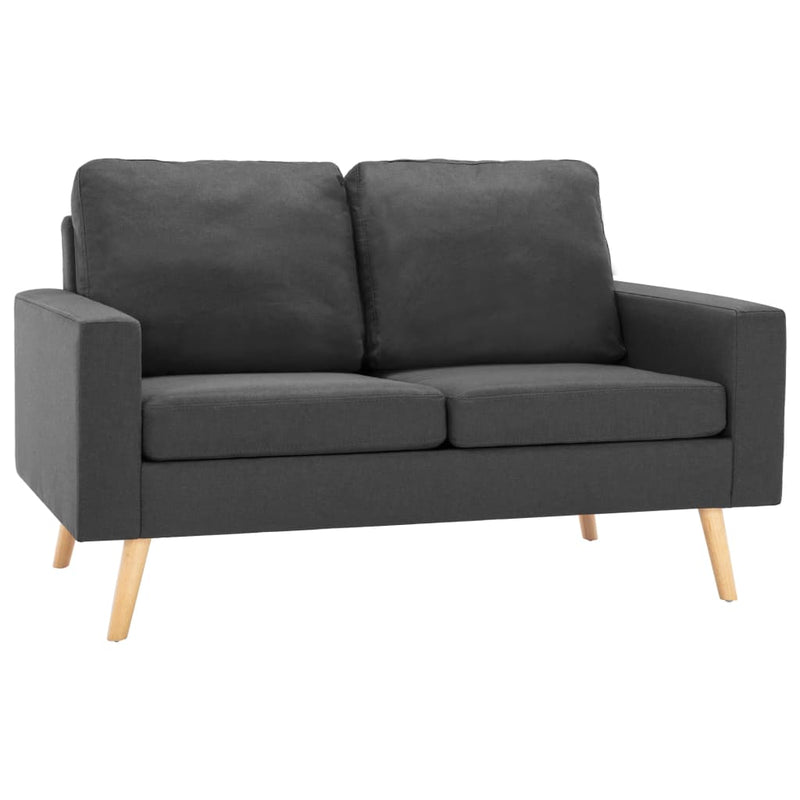 2-Seater Sofa Dark Grey Fabric