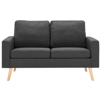 2-Seater Sofa Dark Grey Fabric