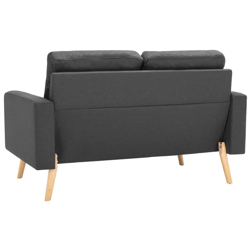 2-Seater Sofa Dark Grey Fabric