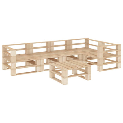 6 Piece Garden Lounge Set Pallets Wood