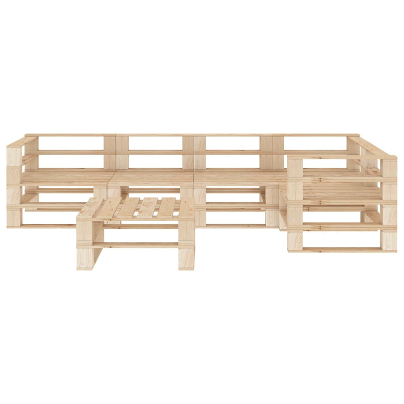 6 Piece Garden Lounge Set Pallets Wood