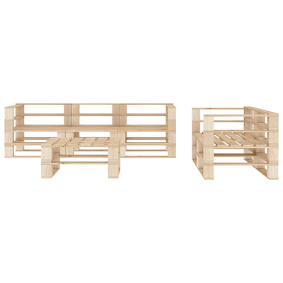 6 Piece Garden Lounge Set Pallets Wood