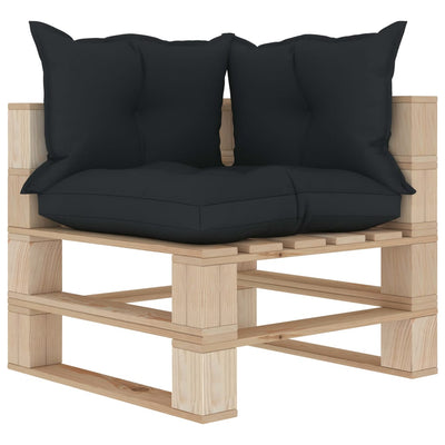 Garden Pallet Sofa 2-Seater with Anthracite Cushions Wood