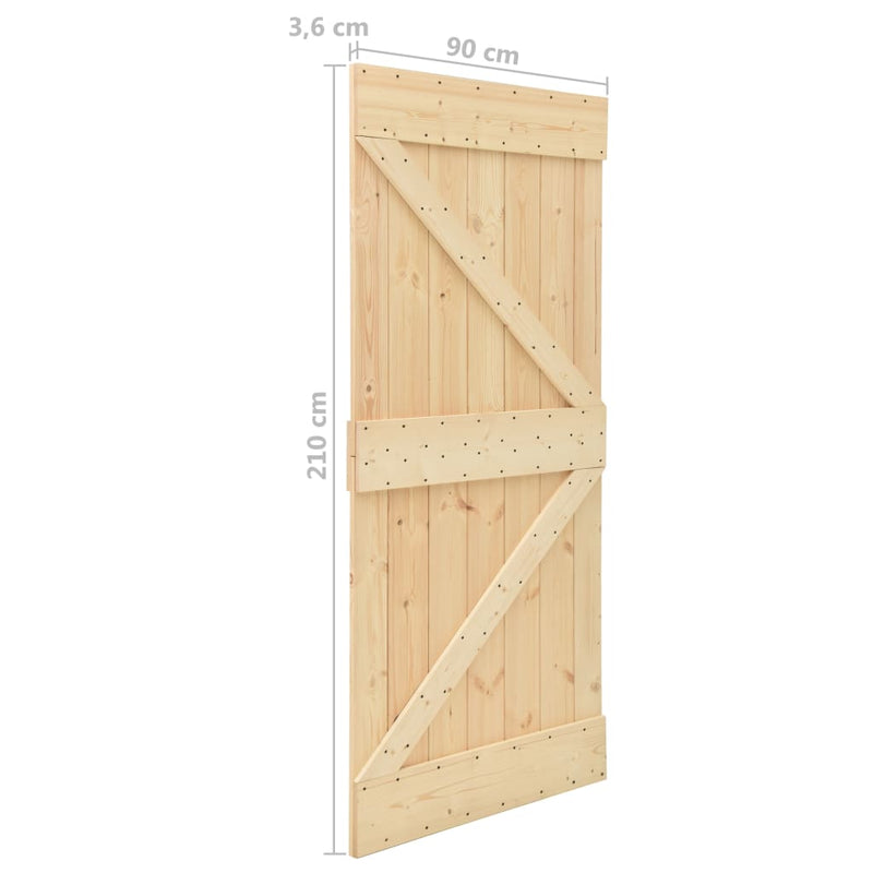 Door 90x210 cm Solid Pine Wood