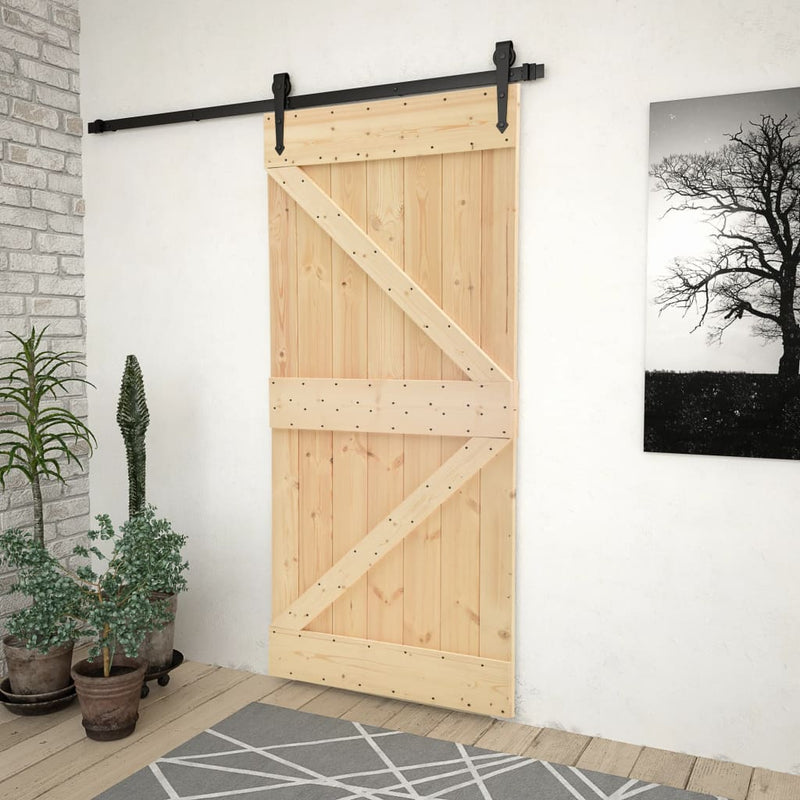 Door 100x210 cm Solid Pine Wood