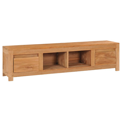 TV Cabinet 115x30x35 cm Solid Teak Wood