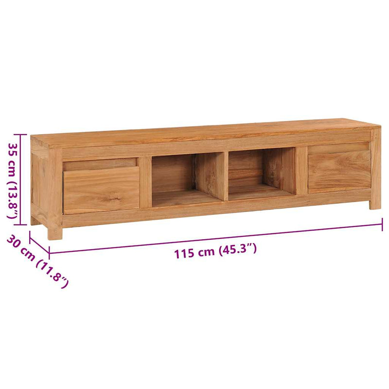 TV Cabinet 115x30x35 cm Solid Teak Wood