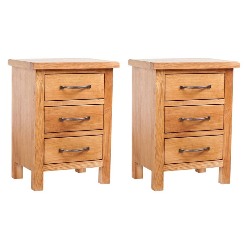 Nightstands 2 pcs 40x30x54 cm Solid Oak Wood