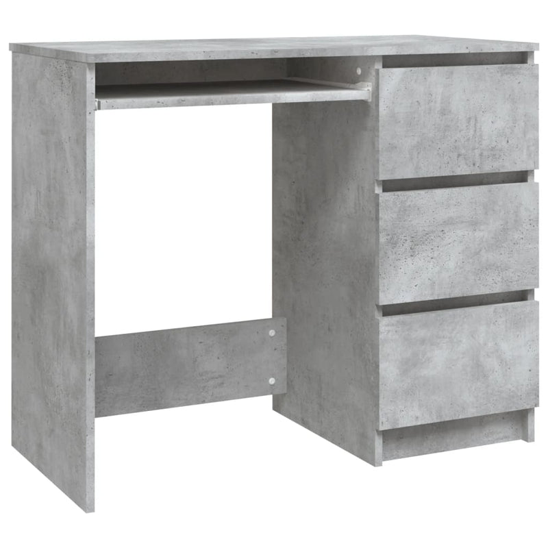 Desk Concrete Grey 90x45x76 cm Engineered Wood