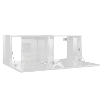 TV Cabinet High Gloss White 80x30x30 cm Engineered Wood