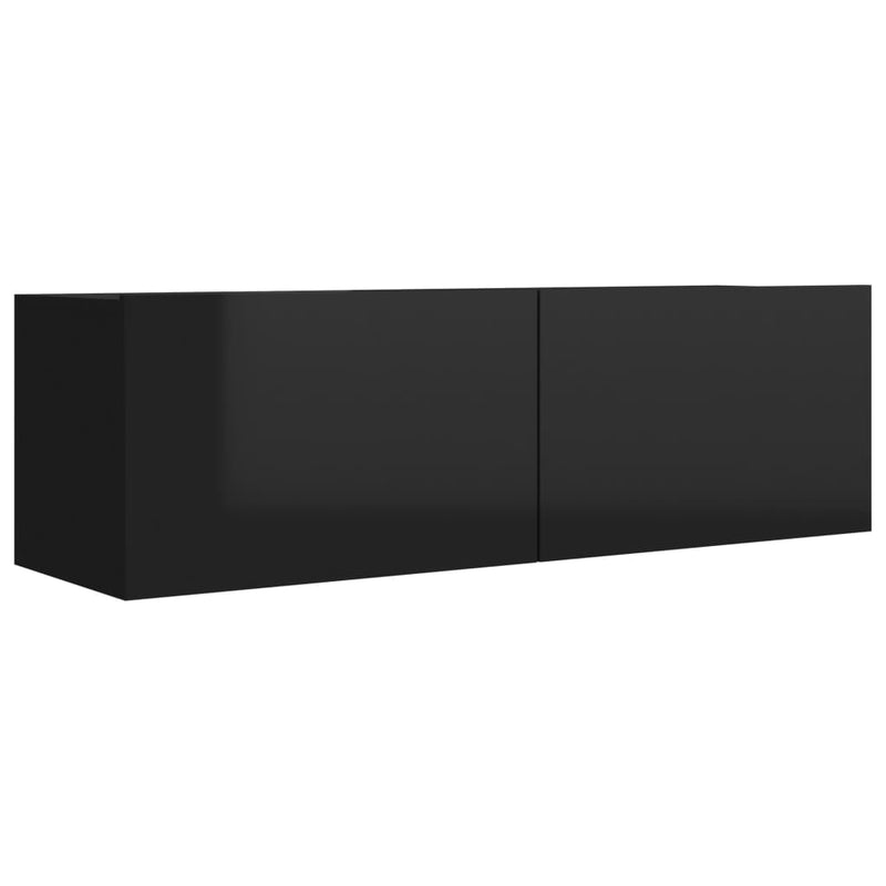 TV Cabinet High Gloss Black 100x30x30 cm Engineered Wood