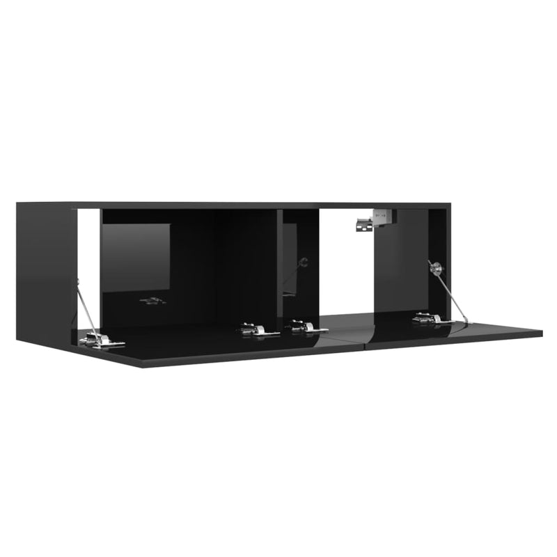 TV Cabinet High Gloss Black 100x30x30 cm Engineered Wood