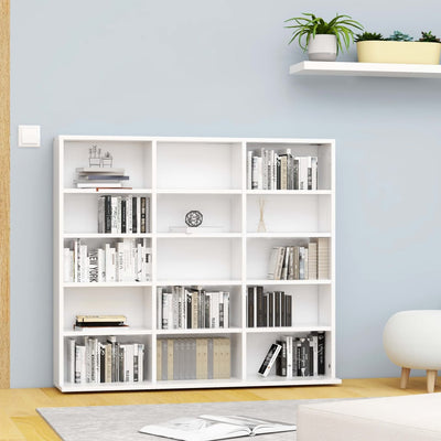 CD Cabinet White 102x23x89.5 cm Engineered Wood