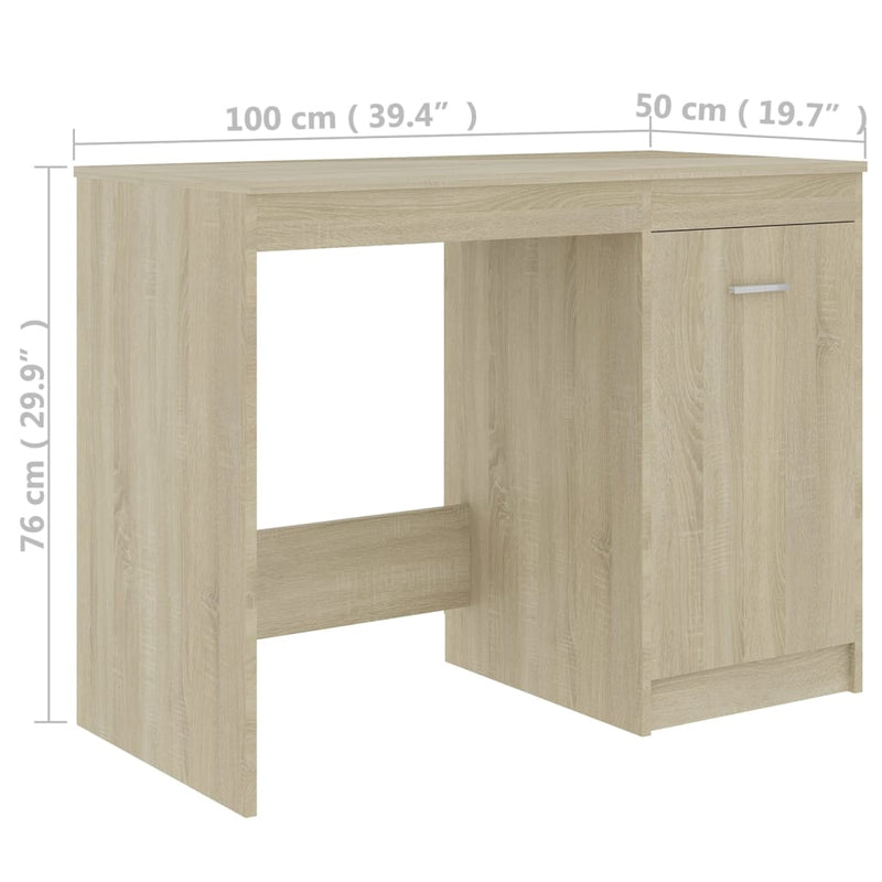 Desk Sonoma Oak 100x50x76 cm Engineered Wood