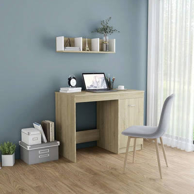 Desk Sonoma Oak 100x50x76 cm Engineered Wood