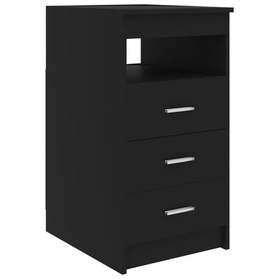 Drawer Cabinet Black 40x50x76 cm Engineered Wood