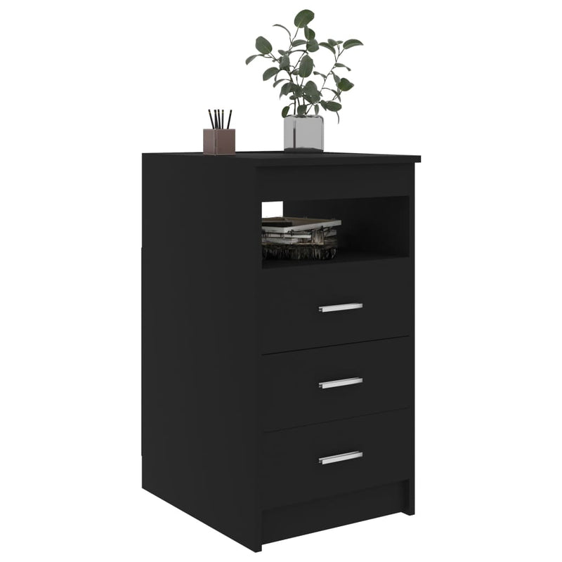 Drawer Cabinet Black 40x50x76 cm Engineered Wood