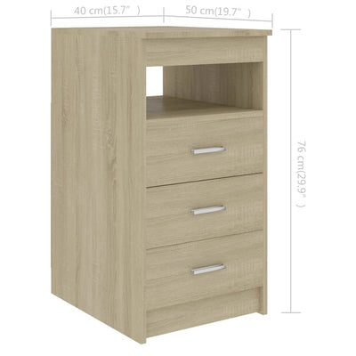 Drawer Cabinet Sonoma Oak 40x50x76 cm Engineered Wood