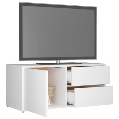 TV Cabinet White 80x34x36 cm Engineered Wood