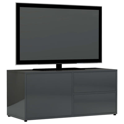 TV Cabinet High Gloss Grey 80x34x36 cm Engineered Wood