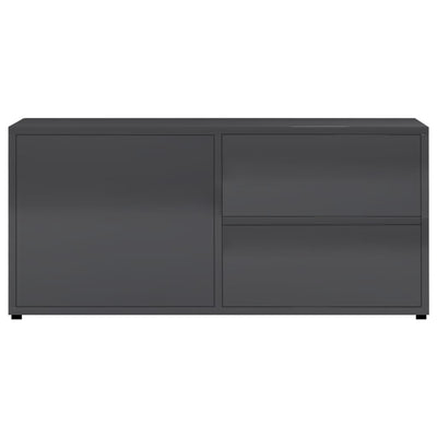 TV Cabinet High Gloss Grey 80x34x36 cm Engineered Wood